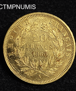 ,MONNAIE,20,FRANCS,OR,NAPOLEON,1860,