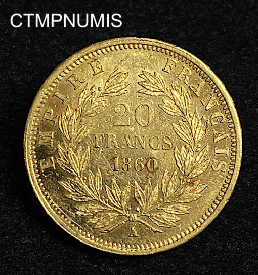 ,MONNAIE,20,FRANCS,OR,NAPOLEON,1860,