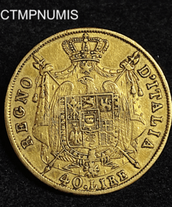 ,MONNAIE,ITALIE,40,LIRE,OR,NAPOLEON,1814,M,MILAN,