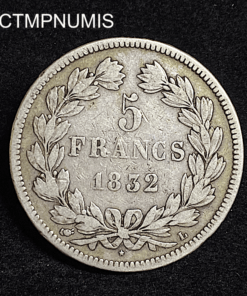 ,MONNAIE,5,FRANCS,ARGENT,LOUIS,PHILIPPE,1832,L,BAYONNE,