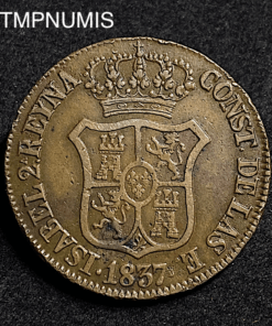 ,MONNAIE,ESPAGNE,6,CUARTOS,1837,ISABEL,BARCELONE,