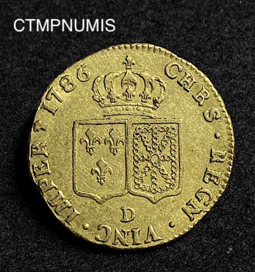 ,MONNAIE,DOUBLE,LOUIS,OR,LOUIS,XVI,1786,D,LYON,