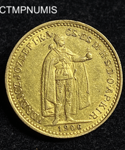 ,MONNAIE,HONGRIE,10,KORONA,OR,1906,