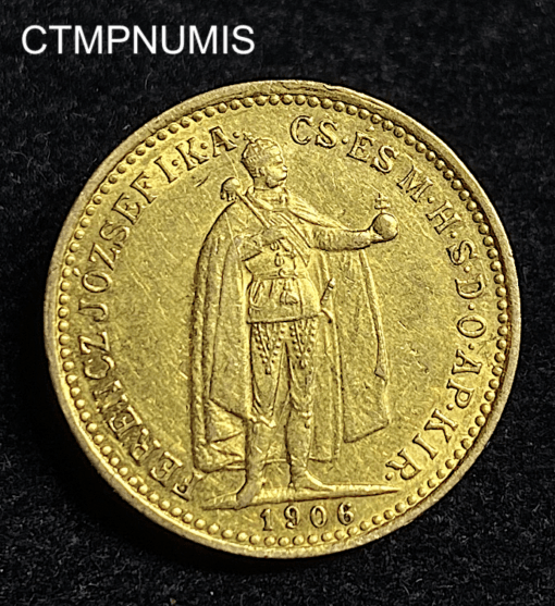 ,MONNAIE,HONGRIE,10,KORONA,OR,1906,