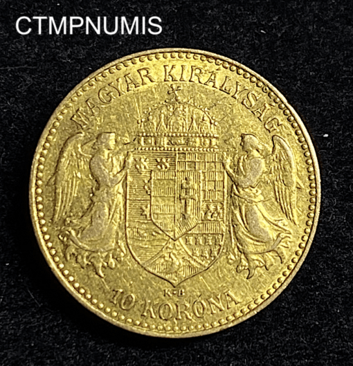 ,MONNAIE,HONGRIE,10,KORONA,OR,1906,
