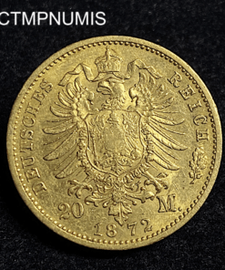 ,MONNAIE,ALLEMAGNE,WURTTEMBERG,20,MARK,OR,1872,