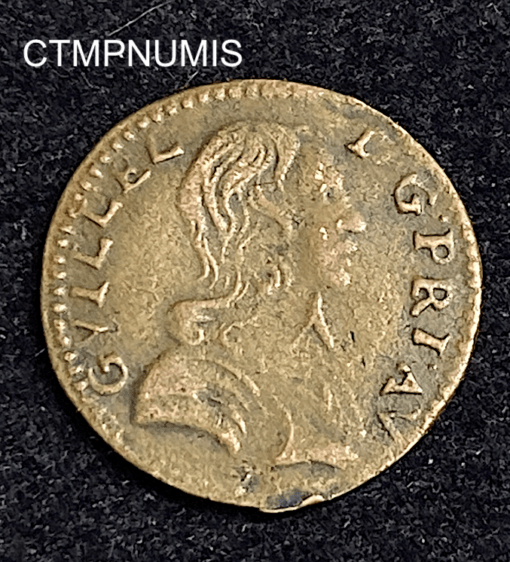 ,MONNAIE,FEODALE,DENIER,TOURNOIS,GUILLAUME,ORANGE,NASSAU,1650,