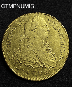 ,MONNAIE,PEROU,8,ESCUDOS,OR,CHARLES,1792,LIMA,