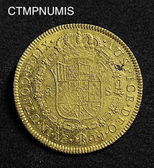 ,MONNAIE,PEROU,8,ESCUDOS,OR,CHARLES,1792,LIMA,