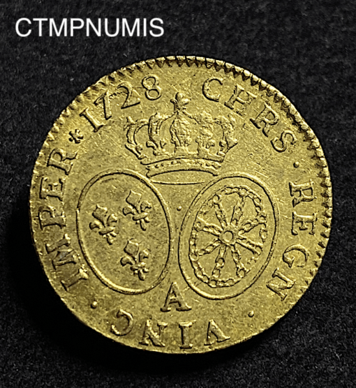 ,MONNAIE,ROYALE,LOUIS,XV,LOUIS,OR,1728,