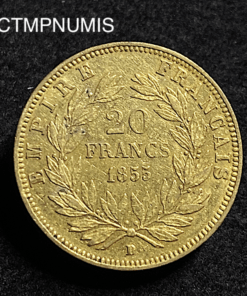 ,MONNAIE,20,FRANCS,OR,NAPOLEON,1855,LYON,