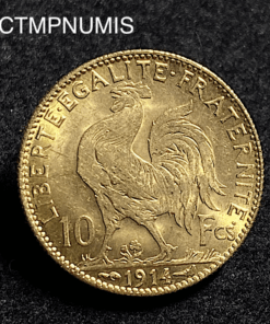 ,MONNAIE,10,FRANCS,OR,COQ,1914,SUP,