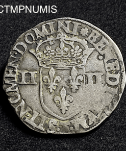 ,MONNAIE,ROYALE,1/4,ECU,ARGENT,HENRI,III,1580,T,NANTES,