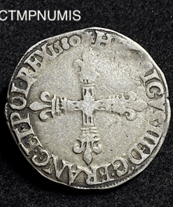 ,MONNAIE,ROYALE,1/4,ECU,ARGENT,HENRI,III,1580,T,NANTES,