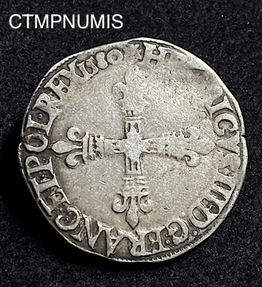 ,MONNAIE,ROYALE,1/4,ECU,ARGENT,HENRI,III,1580,T,NANTES,