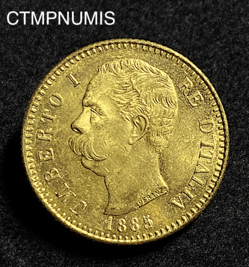 ,MONNAIE,ITALIE,20,LIRE,OR,1885,