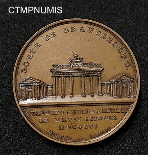 ,MEDAILLE,NAPOLEON,I°,ENTREE,BERLIN,1806,PORTE,BRANDEBOURG,