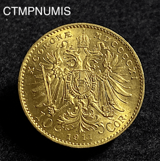 ,MONNAIE,AUTRICHE,10,CORONA,OR,1911,