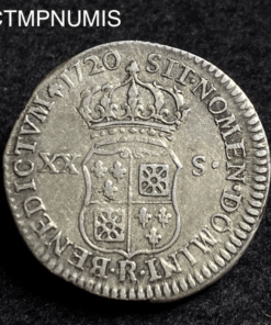 ,MONNAIE,ROYALE,XX,SOLS,ARGENT,LOUIS XV,1720,R,ORLEANS,