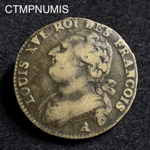,MONNAIE,REVOLUTION,12,DENIERS,LOUIS,XVI,1791,A,