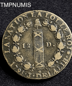 ,MONNAIE,REVOLUTION,12,DENIERS,LOUIS,XVI,1791,A,