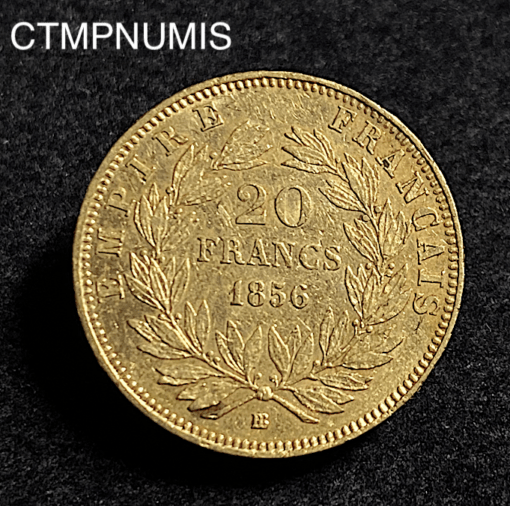 ,MONNAIE,20,FRANCS,OR,NAPOLEON,III,1856,BB,STRASBOURG,