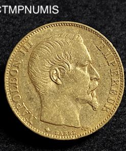 ,MONNAIE,20,FRANCS,OR,NAPOLEON,III,1856,BB,STRASBOURG,