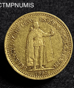 ,MONNAIE,HONGRIE,10,KORONA,OR,1892,