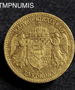 ,MONNAIE,HONGRIE,10,KORONA,OR,1892,