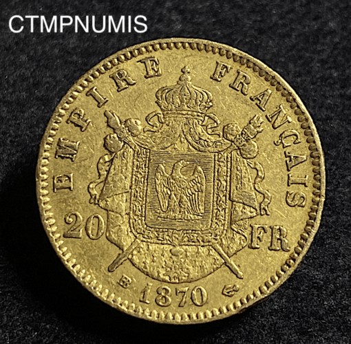 ,MONNAIE,20,FRANCS,OR,NAPOLEON,1870,STRASBOURG,