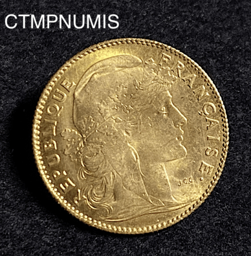 ,MONNAIE,10,FRANCS,OR,COQ,1912,