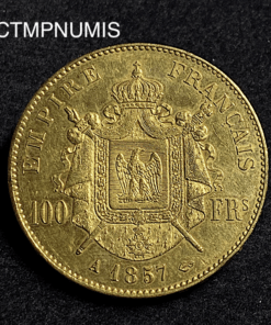 ,MONNAIE,100,FRANCS,OR,NAPOLEON,1857,