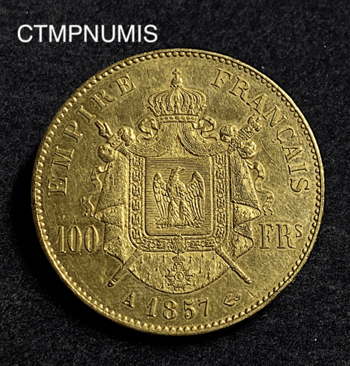 ,MONNAIE,100,FRANCS,OR,NAPOLEON,1857,