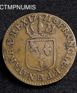 ,MONNAIE,ROYALE,SOL,VIEILLE,TETE,LOUIS,XV,1771,STRASBOURG,