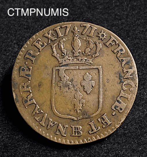 ,MONNAIE,ROYALE,SOL,VIEILLE,TETE,LOUIS,XV,1771,STRASBOURG,