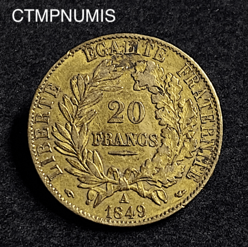 ,MONNAIE,20,FRANCS,OR,CERES,1849,