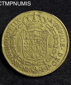 ,MONNAIE,COLOMBIE,8,ESCUDOS,OR,FERDINAND,1819,SANTA,FE,