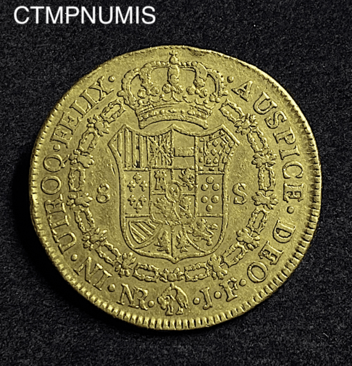 ,MONNAIE,COLOMBIE,8,ESCUDOS,OR,FERDINAND,1819,SANTA,FE,