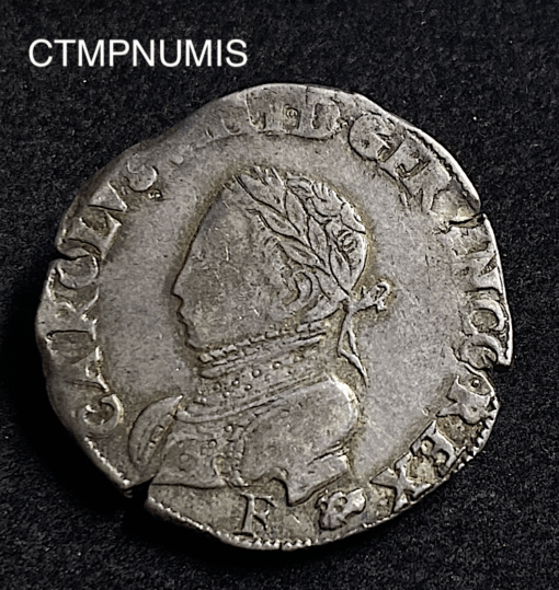 ,TESTON,ARGENT,CHARLES,IX,1562,1572,F,ANGERS,