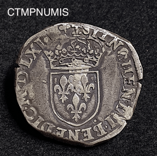 ,MONNAIE,ROYALE,TESTON,CHARLES,IX,1562,D,LYON,