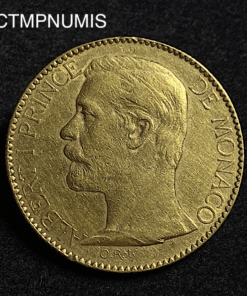 ,MONNAIE,MONACO,100,FRANCS,OR,ALBERT,1891,