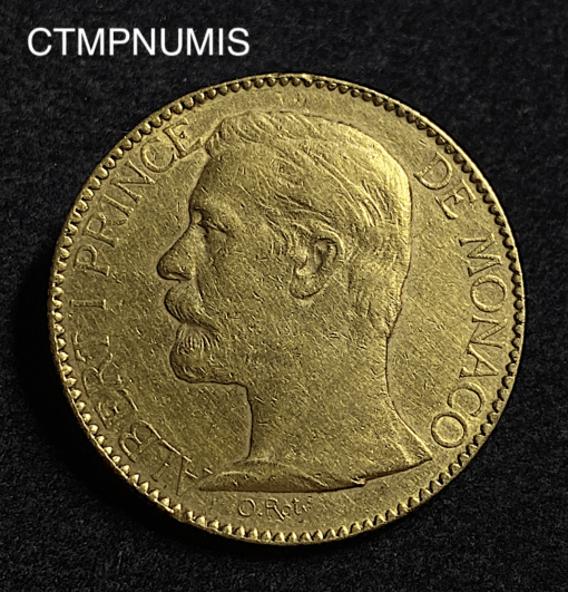 ,MONNAIE,MONACO,100,FRANCS,OR,ALBERT,1891,