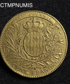 ,MONNAIE,MONACO,100,FRANCS,OR,ALBERT,1891,
