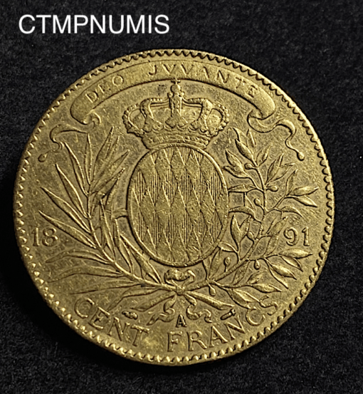 ,MONNAIE,MONACO,100,FRANCS,OR,ALBERT,1891,