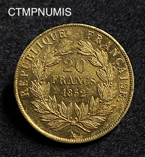 ,MONNAIE,20,FRANCS,OR,NAPOLEON,1852,SUP,