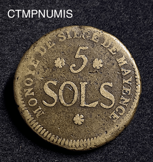 ,MONNAIE,REVOLUTION,5,SOLS,SIEGE,DE,MAYENCE,1793,