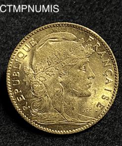 ,MONNAIE,10,FRANCS,OR,COQ,1910,