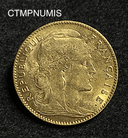 ,MONNAIE,10,FRANCS,OR,COQ,1911,
