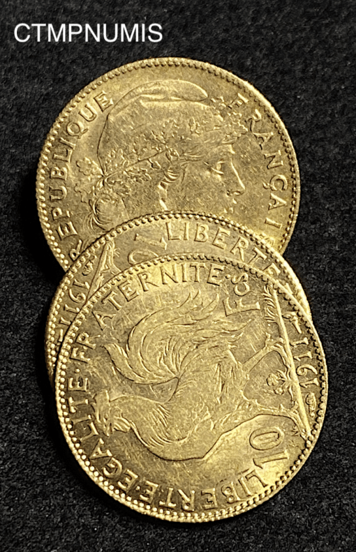 ,MONNAIE,10,FRANCS,OR,COQ,1911,