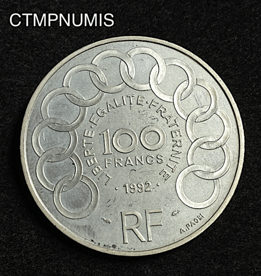 ,MONNAIE,100,FRANCS,ARGENT,JEAN,MONNET,1992,